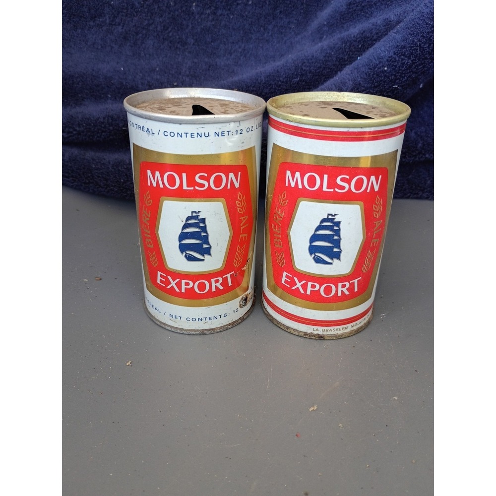 Molson‎ Export, Light And Golden Lot Of 4 Steel Pull Tab Canada